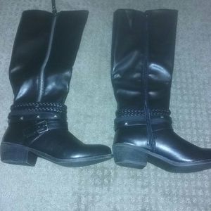 Women black knee high boots